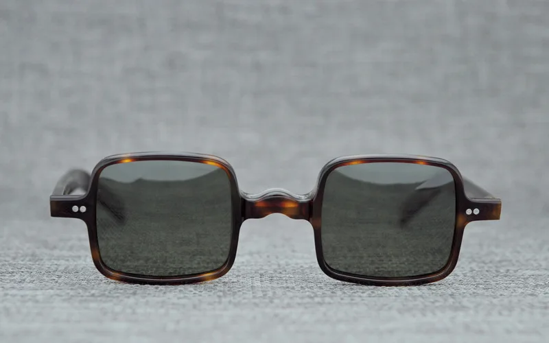 Acetate Vintage Polarized Sunglasses Men Women Brand Designer Square Sun Glasses for Men Retro Small Sunglass Black UV400 Oculos