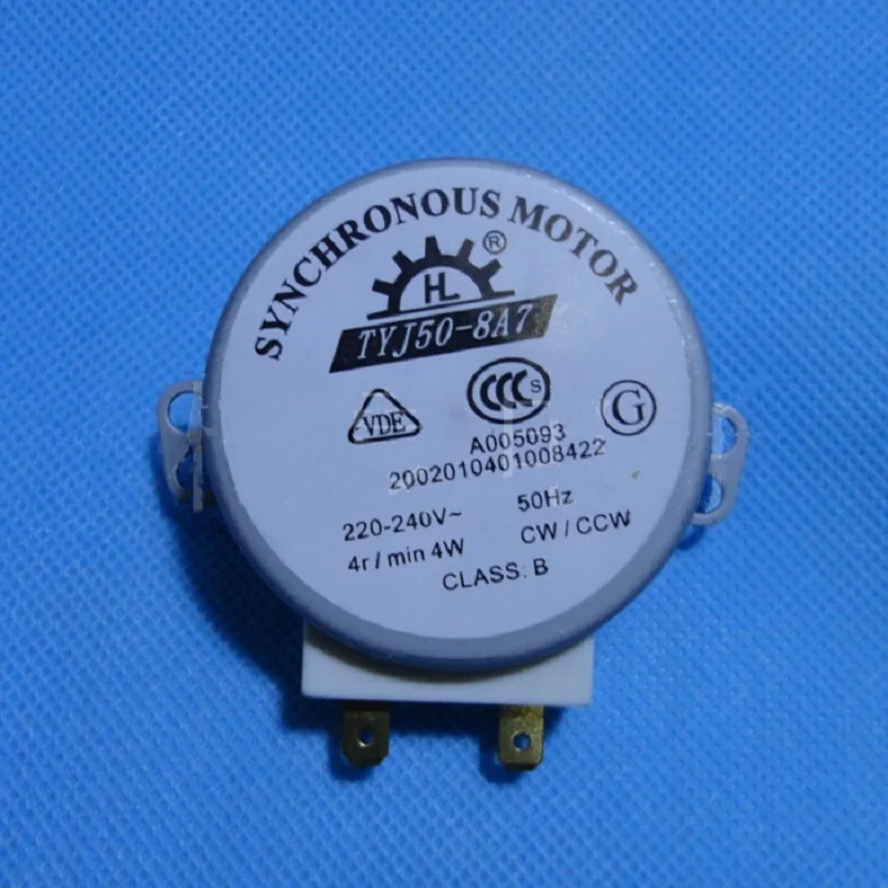 Microwave Oven Turntable Synchronous Motor 4W AC 220-240V 4 RPM CW/CCW ac 220 240v electric fan turntable synchronous motor 2 5 3r min 4w shaft height 14mm