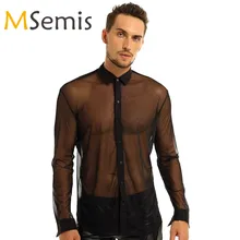 Купальный костюм, мужской купальник, прозрачные рубашки, модная прозрачная сетчатая Клубная одежда с длинным рукавом, мягкий прозрачный топ, Пляжная футболка