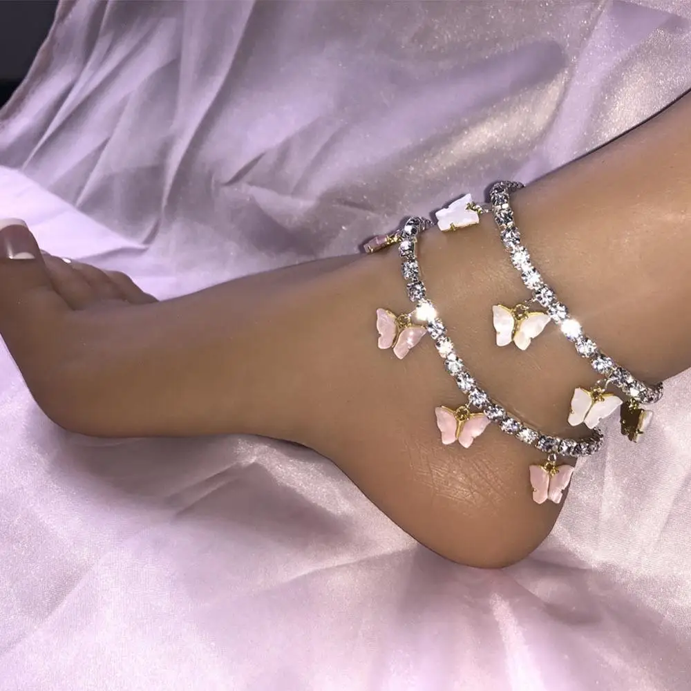 Bohemian Shinning Rhinestone Anklets For Women Gold Beads Summer Ocean Beach Resin Butterfly Anklet Bracelet Foot Leg Jewelry Bohemian Shinning Rhinestone Anklets For Women Gold Beads Summer Ocean Beach Resin Butterfly Anklet Bracelet Foot Leg Jewelry
