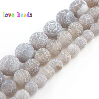 

6/8/10mm Frosted White Weatheredd Stone Agates Round Loose Beads for Jewellery Making Diy Bracelet 15 ‘’/Strand