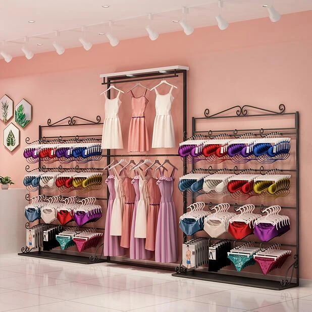 Gold display rack, supermarket shelf, high-end combination bra rack, wall  underwear, multi-layer socks rack - AliExpress
