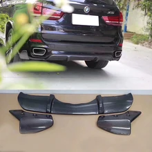 Диффузор для заднего бампера автомобиля с боковыми сплиттерами для BMW F15 X5 M-sport M-tech только- углеродное волокно спойлер диффузор
