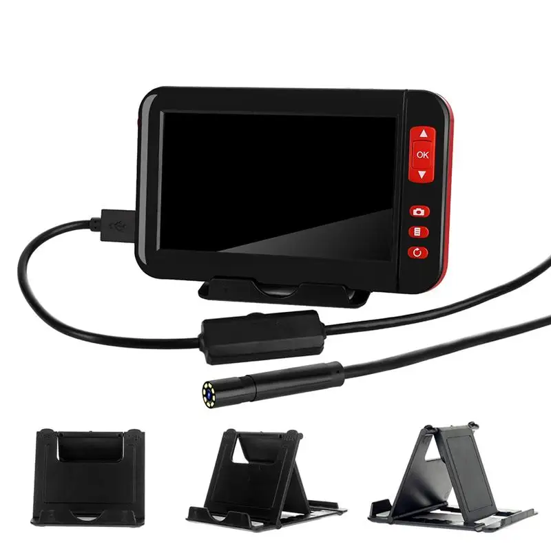 Водонепроницаемый 8 мм 1080P объектив экран камера эндоскопа 4,3 дюймов HD TFT ips экран камера автомобильный монитор контрольный инструмент