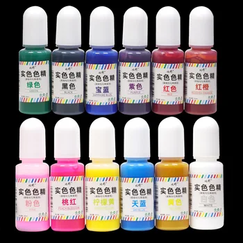 

12 colors 10mm each Concentrate DIY Epoxy Dye Pigment for Epoxy Coloring Dye and UV Resin Glue ,Water and Oil Dual Use Leakproof