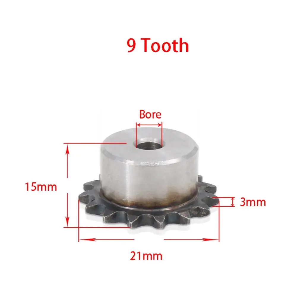 1Pcs 45# Steel 04C Chain Drive Sprocket 9-24 Tooth Chain Gear Pitch 6.35mm Industrial Sprocket Wheel