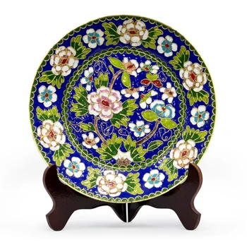 

Old Beijing Traditional Handicraft Cloisonne Plates Home Decoration Features Foreign Affairs Gifts Abroad