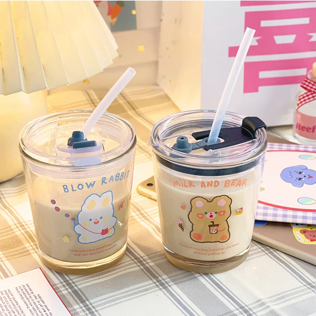 Euna - Cute Bear Juice Cold Drink Cup Glass Milk Cup – Eunaliving