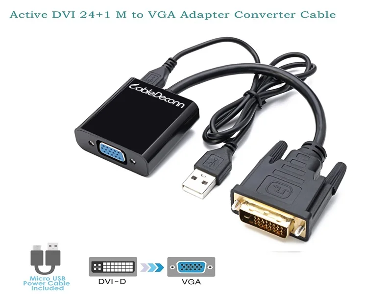 Цифровой HD DVI 24+ 1 в VGA конвертер кабель адаптер HD аналоговое преобразование кабель