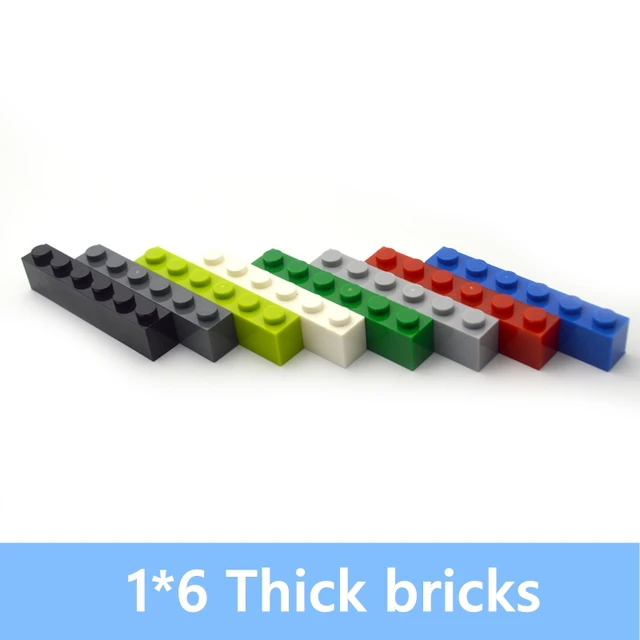 3009 40pcs 1*6 Dots Thick Bricks 1x6 Dots Educational Creative DIY Bulk  Building Blocks