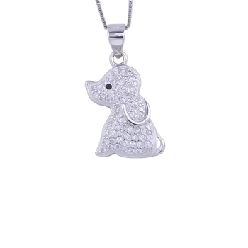 

Zircon Sitting Baby Elephant Necklace For Women 925 Sterling Silver Cute Crystal Animal Party Pendants Fashion Jewelry