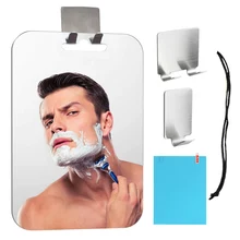 

Hot Large Fogless Shower Mirror For Shaving Acrylic Anti-Fog Shaving Mirror with Razor Holder Hooks Wall Hanging Mirror