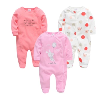 

Honeyzone 3 pcs/lot Summer Baby Rompers ropa bebe Cotton Long Sleeve Newborn Jumpsuit 0-12 months Cartoon Girls Clothing Pajamas