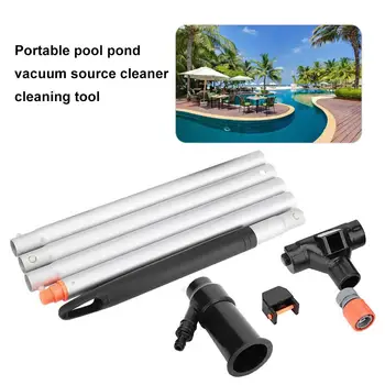 

Black Pool Vacuum Cleaner Portable for Swimming Pool Pond Vacuum Jet 5 Pole Sections Detachable Cleaning Tools