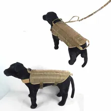 Регулируемый тактический жилет для собак, тренировочный жилет для охоты, нейлоновый прочный военный патрульный поводок для собак с ручкой для охоты