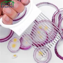 

Stainless Steel Onion Needle Cutting Auxiliary Tool Meat Tenderizer Pine Meat Needle Guard Hand Slicer Utensils for Kitchen