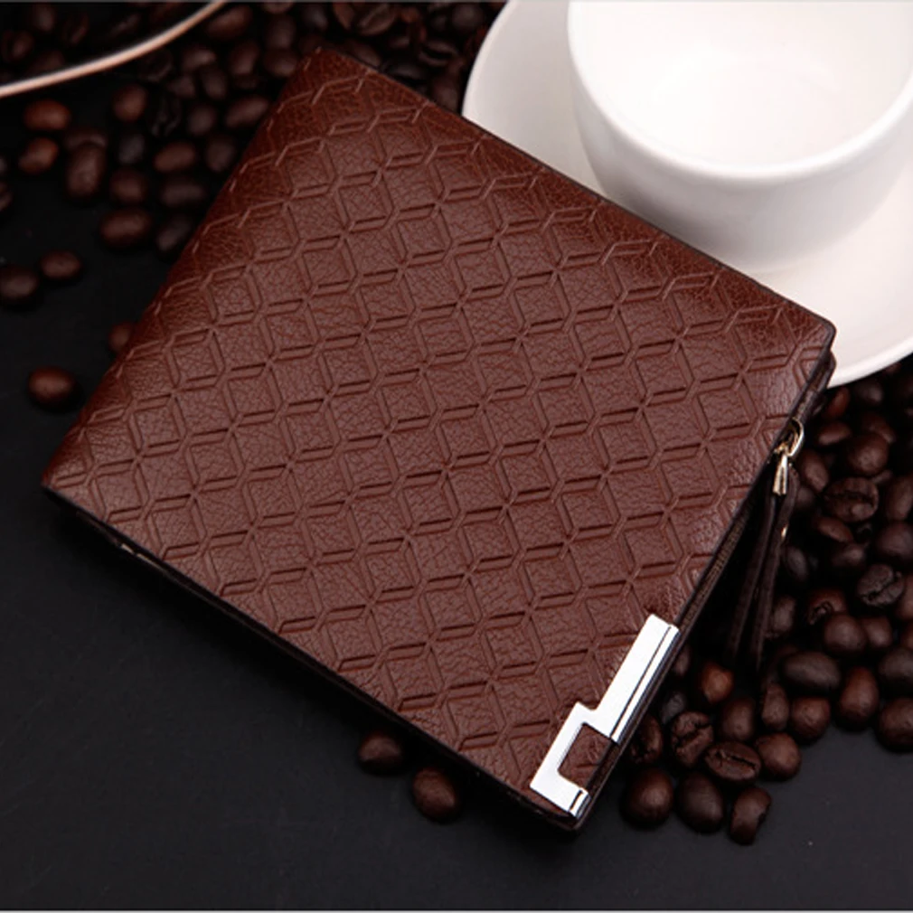 New men's wallet fashion smooth soft leather cross-section multi-function wallet tide short men's wallet quality assurance