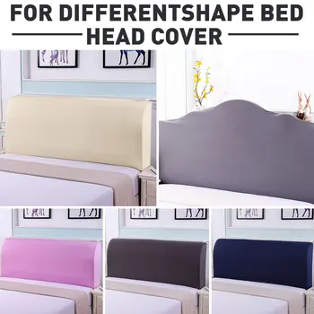 

Elastic All-inclusive Bed Head Cover European Solid Color Bed Head Back Protection Dust Cover Plain Soft Headboard Cover
