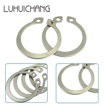 

LUHUICHANG Gourd C-Type Washer M19-M55 304 Stainless Steel C-type Elastic Ring External Circlip Snap Retaining Circlip Washer