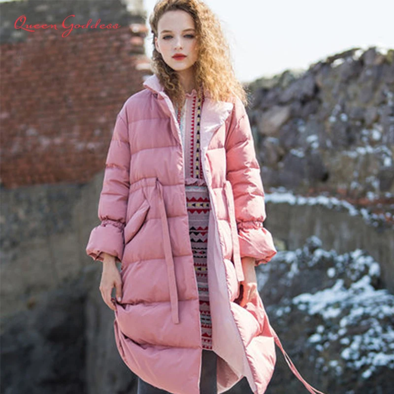 

Autumn&Winter New Popular Trend Vintage 90% White Duck Down Women Long Jacket Slim coat Office Lady Favorite Warm Brand Parkas