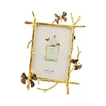 Скандинавская простая фоторамка из сплава с гальваническим покрытием Золотая Бабочка металлическая фоторамка для фотографии Свадебная фоторамка украшение дома