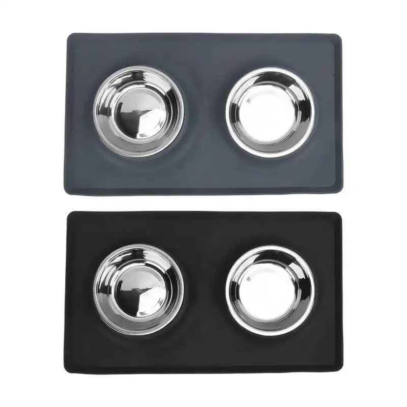 Collar Decoration Pet Bowl Silicone Anti-Slip Foldable Water Dish Feeding Dual for Small Medium Dogs Cats Dog | Дом и сад