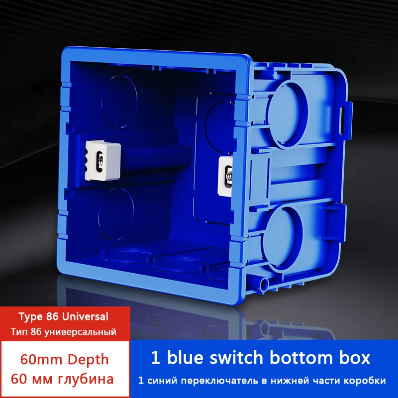 Switch box EU RU general adjustable mounting 86mm*84mm*60mm depth 86 type switch and socket junction