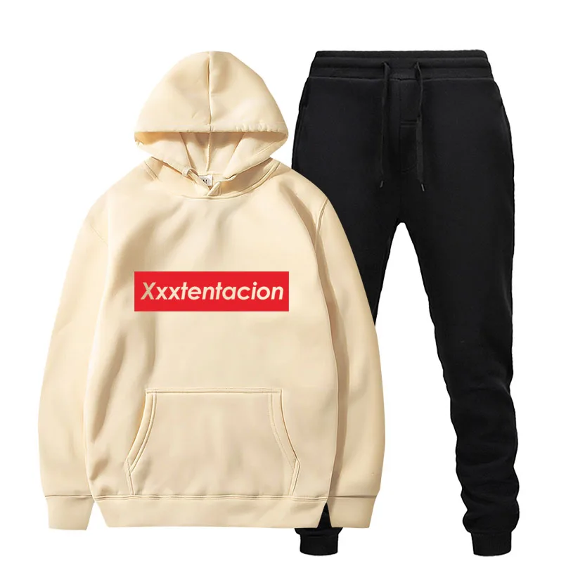 Костюм Rip Xxxtentacion толстовки Толстовка для женщин мужчин Jahseh Dwayne Onfroy Revenge пуловер комплект из 2 предметов спортивный костюм - Цвет: khaki