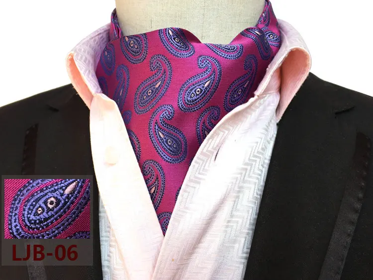 Neck Tie Мужской винтажный галстук из полиэстера и шелка с цветочным узором, Пейсли, в полоску, в горошек, Аскот, на шею, британский жаккардовый переплетенный Свадебный галстук, галстук - Цвет: Neck Tie