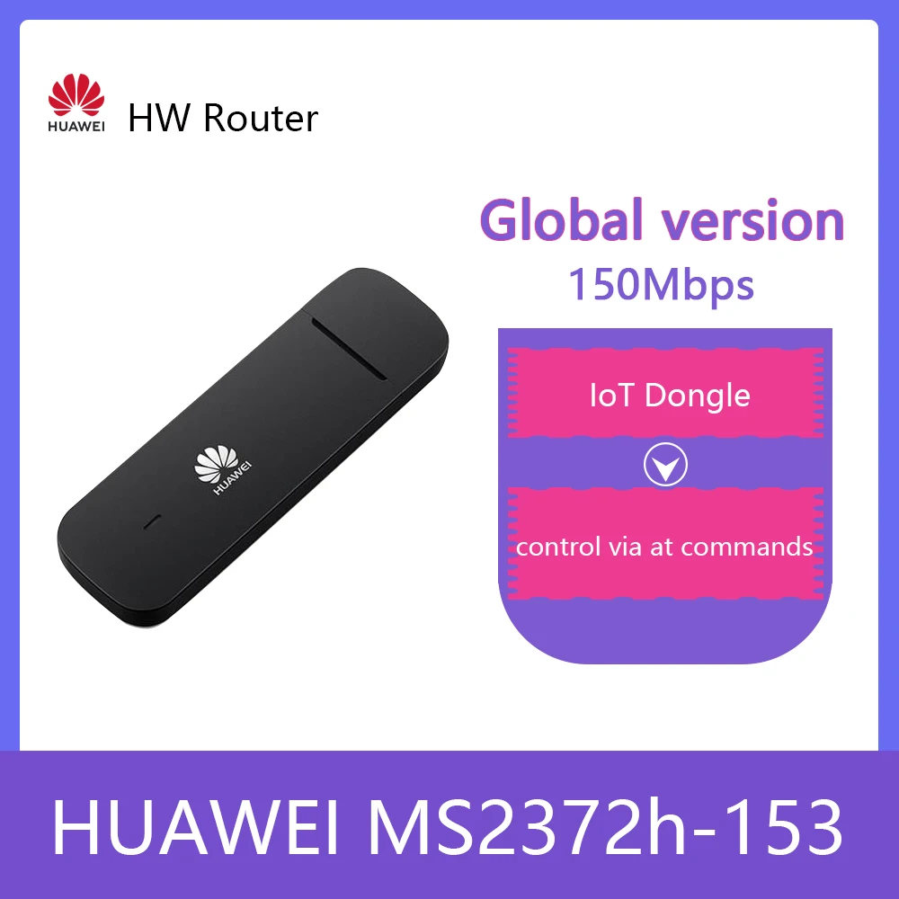 

Разблокированный USB-ключ Huawei MS2372h-153 4G LTE FDD B1/B3/B7/B8/B20 800/900/1800/2100 Mhz Industrial IoT M2M