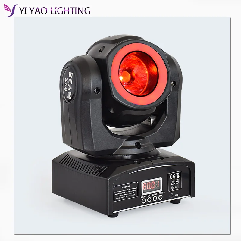 

Led beam moving head lights 60w beam with color halo 4in1 strobe effect dmx-512 control for dj party bar lighting