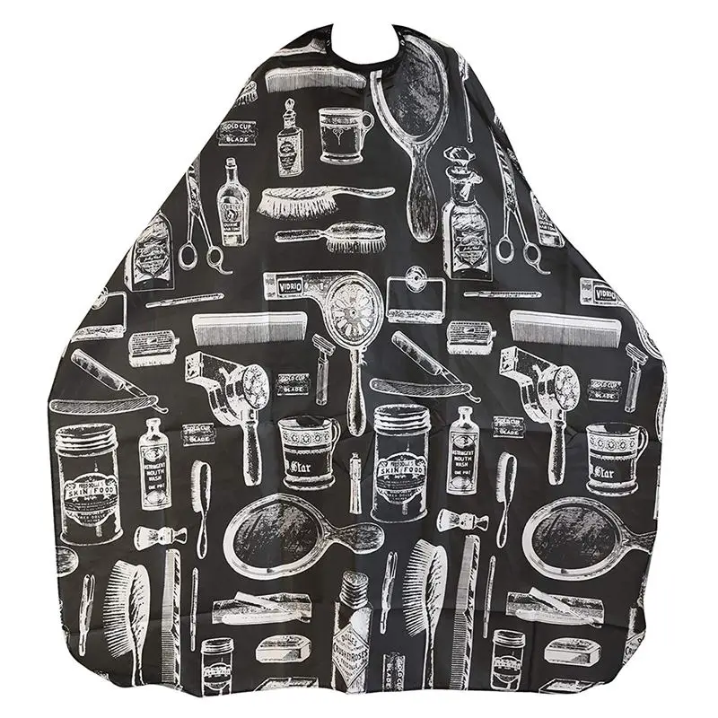 

Cape Adult Black Blouse with Patterns For Hairdressers Barbers, Perfect for Cutting, Coloring, Clarifying, etc.