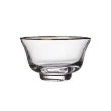 Прозрачная Хрустальная саржевая чайная чашка, обернутая шелковой золотой чашкой, бытовая маленькая чашка 501090/501091