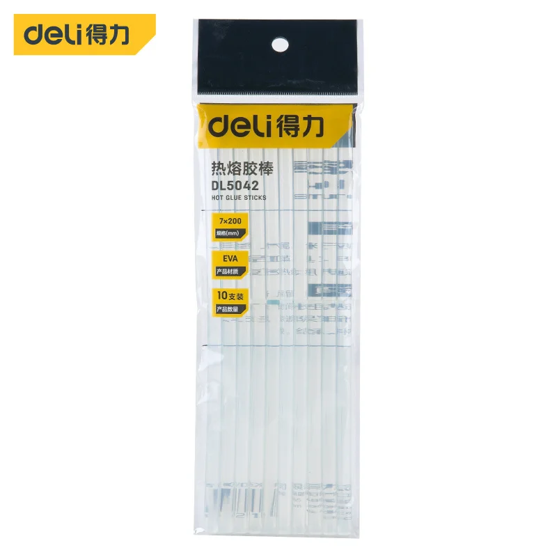 10Pcs/Set  Deli DL5042 Hot Melt Glue Stick Rod 7mm For Glue Gun Adhesive Sticks For DIY Art Craft Hand Repair Tool 1pc 7mm 200mm glue stick adhesive for hot melt heating glue gun craft electric diy repairs tool glue stick tool woodworking