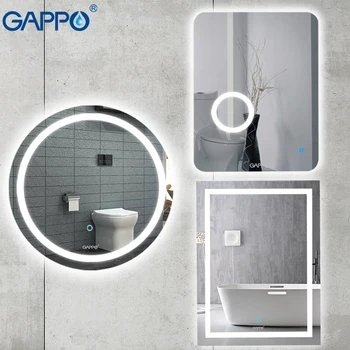 

Gappo Bath magnifier Mirrors Led 600*800 cosmetic mirror touch switch light adjustable wall mounted light bathroom makeup mirror