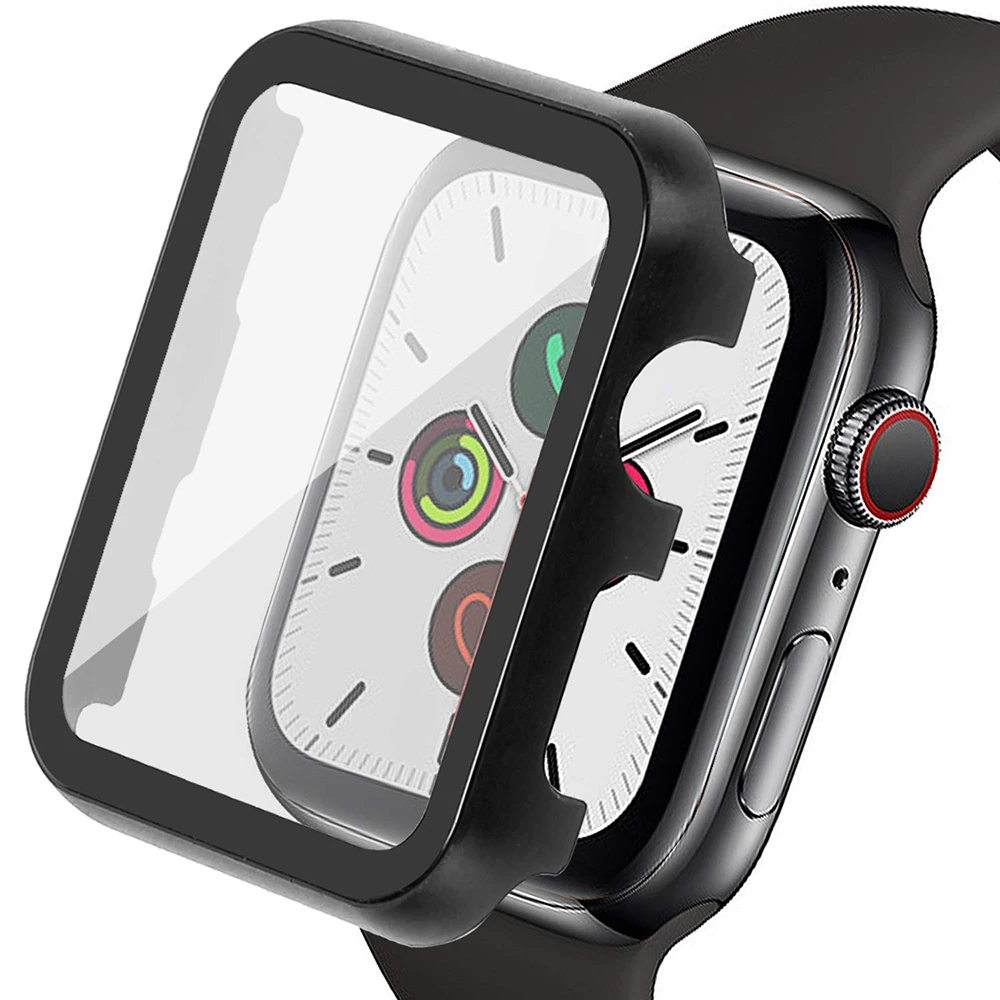 Металлический чехол и закаленное стекло для apple watch 42 мм 38 44 40 iWatch SE 6 5 4 3 2 1 защитный