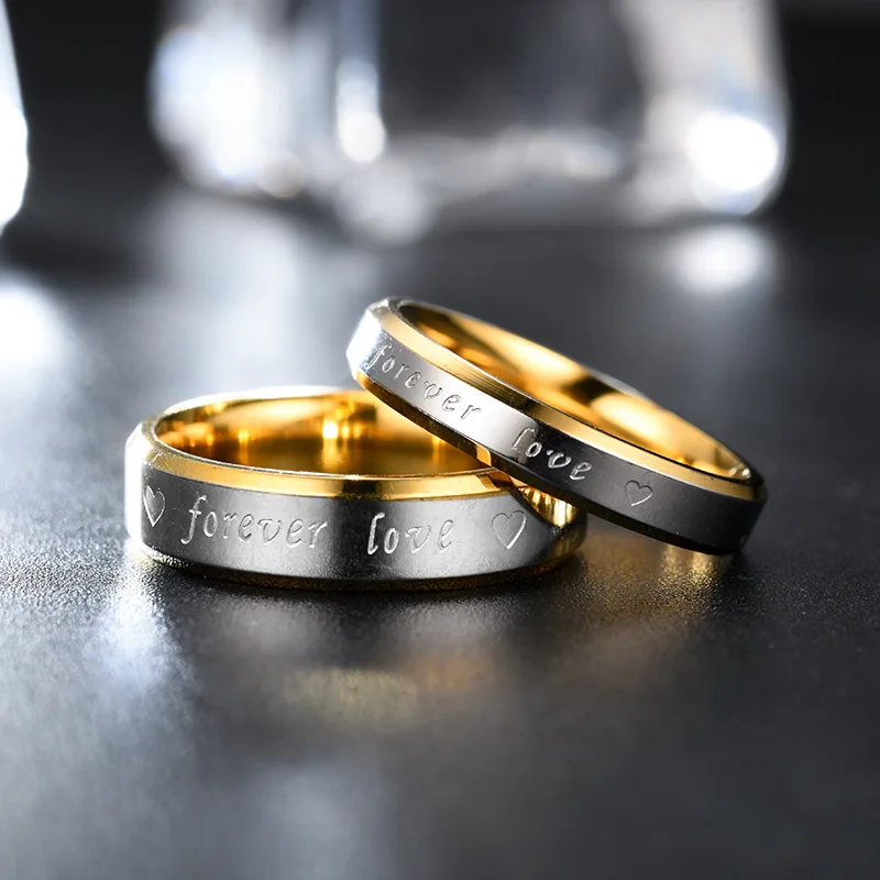 Романтические кольца с буквами для влюбленных, обручальные кольца, обручальное кольцо из нержавеющей стали для женщин и мужчин, ювелирные изделия