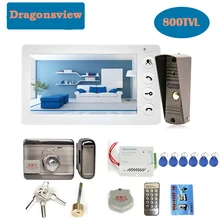 Dragonsvie interfone de vídeo com fechadura, porteiro à prova d' água 7 Polegada, câmera para vídeo, telefone e porta, sistema de controle de acesso, desbloqueio para a noite