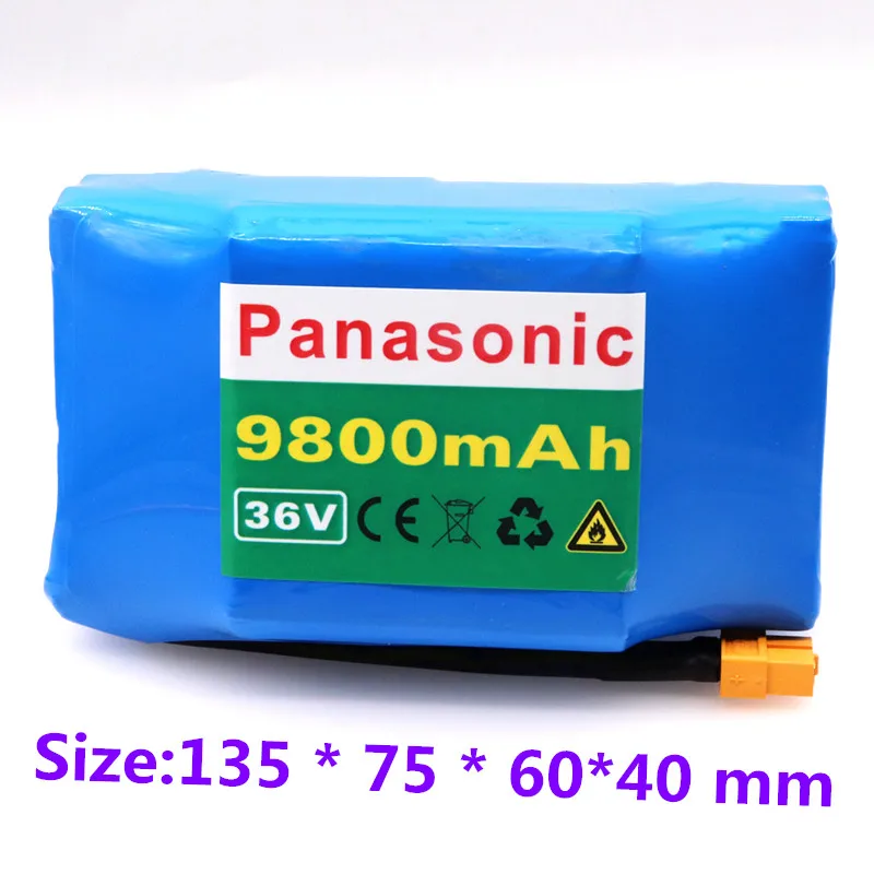 Panasonic NCR18650B 10s2P 36V Lithium Ion Rechargeable Battery 9800 MAH 9.8ah Single Cycle Voltage Hoverboard Battery