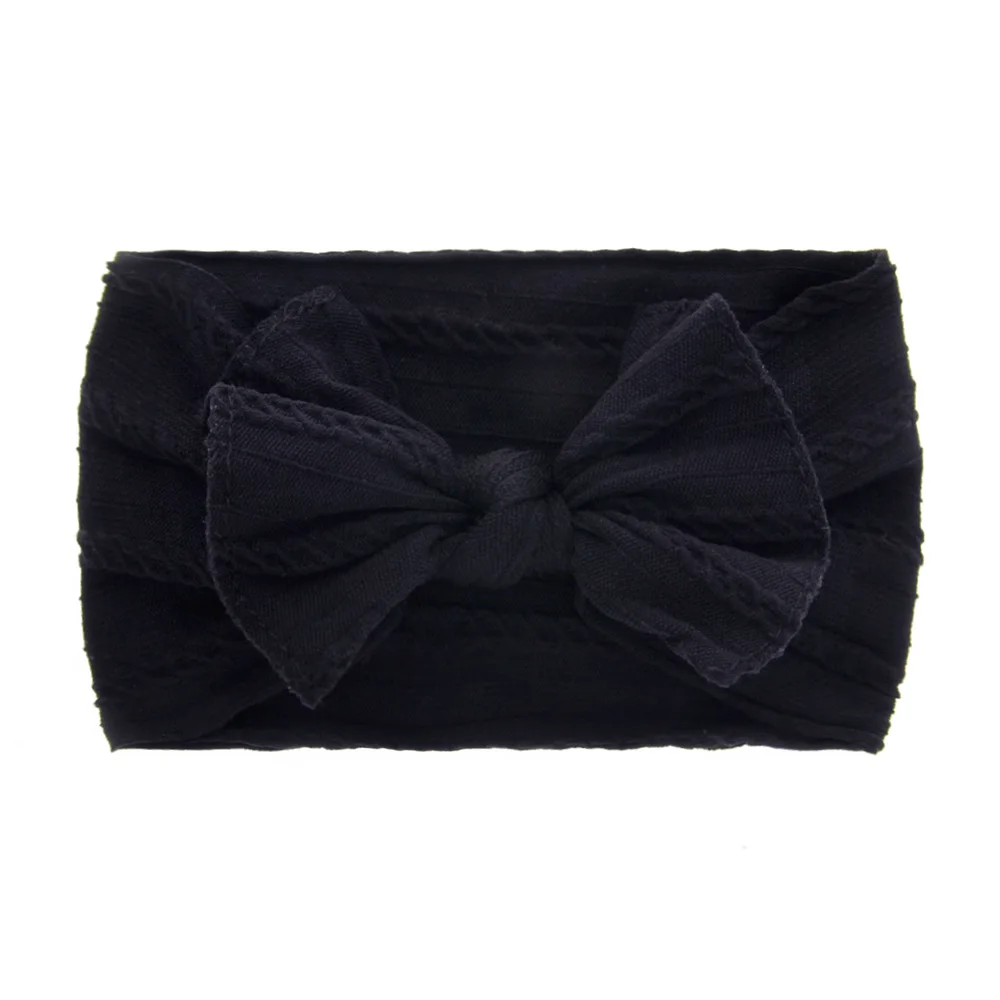 8 Styles Newborn Baby Nylon Headband Cute Kids Solid Stretch Knotted Turban Toddler Bowknot Hair Accessories Children Head Wrap - Цвет: Зеленый