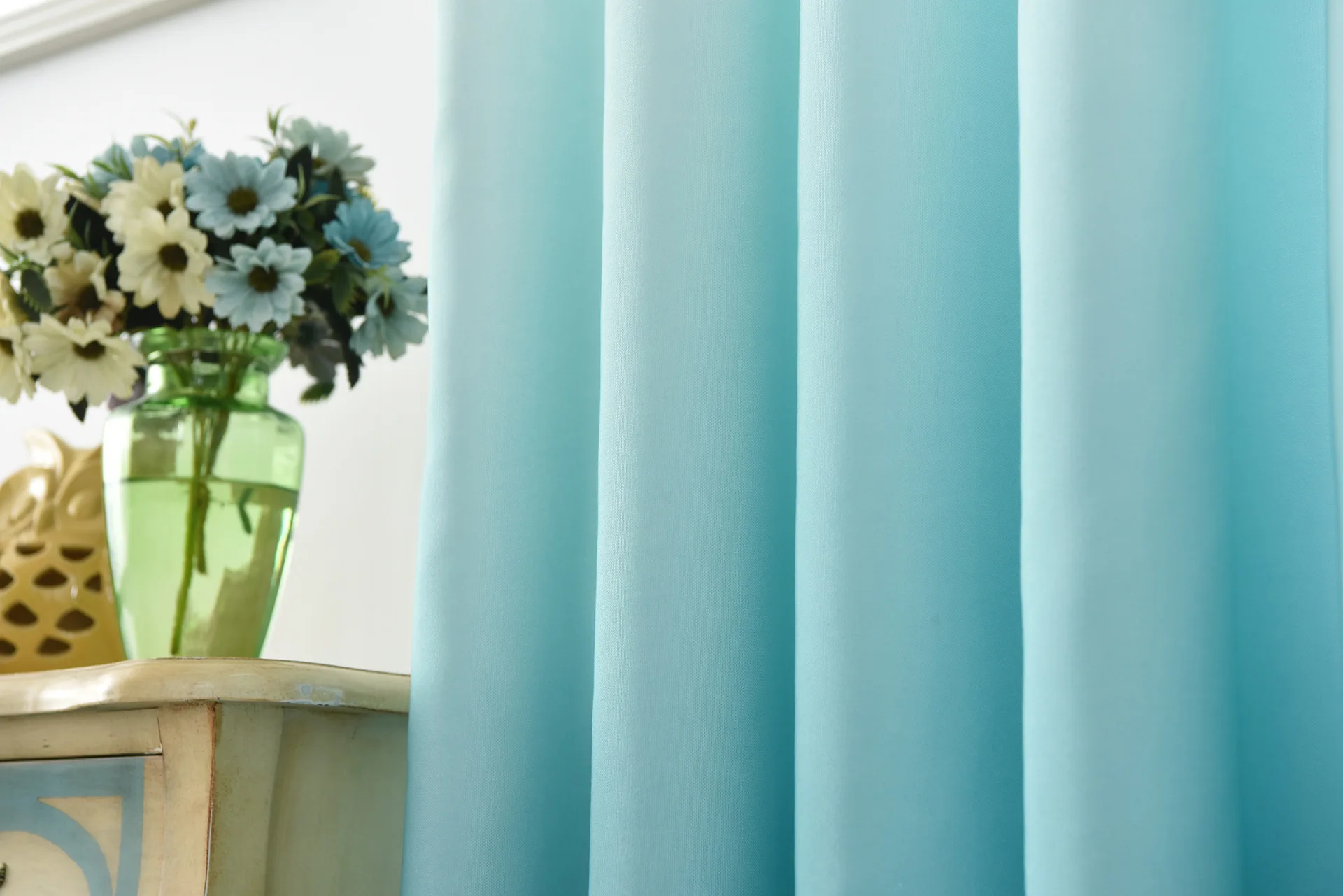Simple Modern High-quality High-grade Yarn Teli Lun Thick Curtain Curtains Gradient Color Wild Curtains for Living Room Bedroom