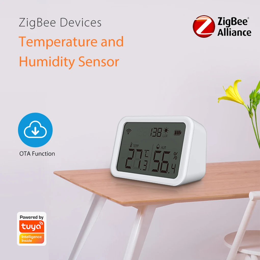 Tuya Zigbee Temperature Humidity Sensor Light Detector Indoor