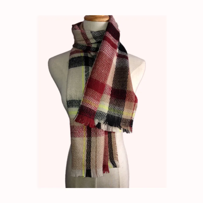 Брендовый зимний шарф-одеяло для девочек; клетчатый кашемировый Детский шарф-шаль; пончо и накидки; шерстяной детский дизайнерский длинный шарф для мальчиков - Цвет: 15