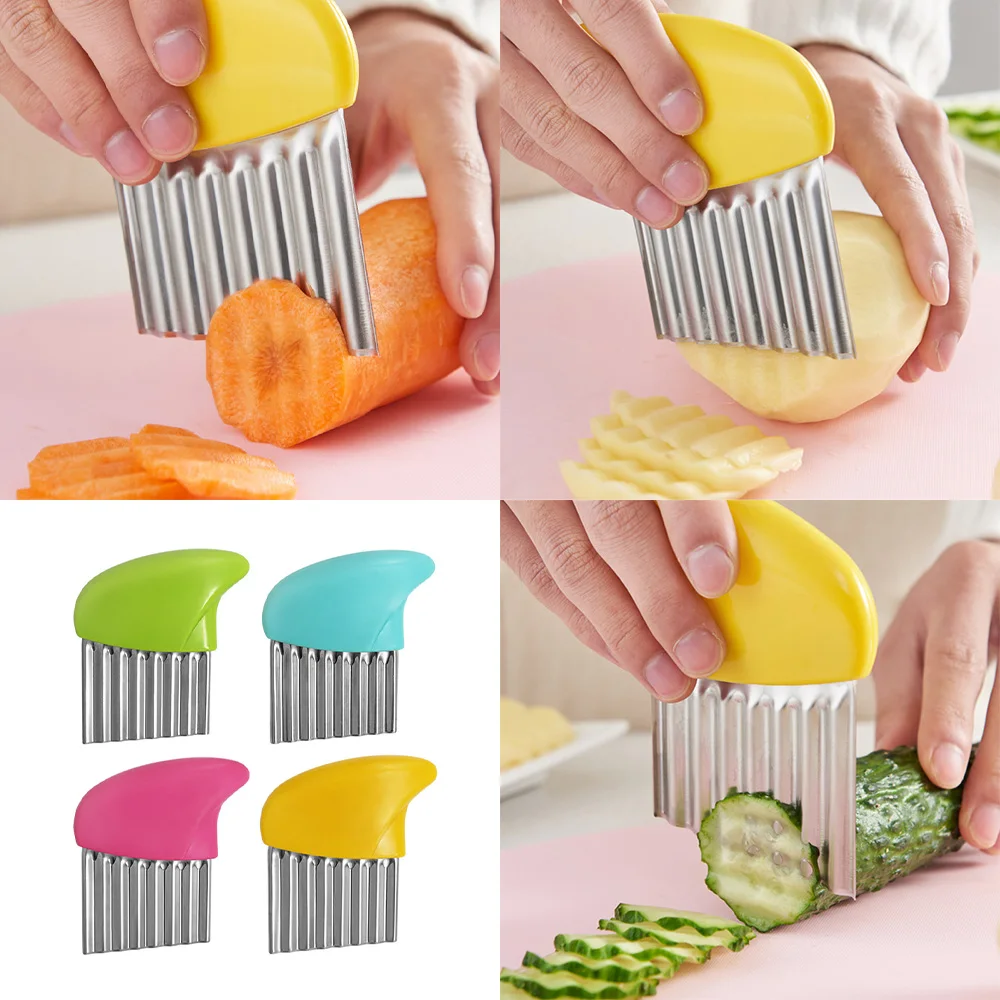 

Stainless Steel Potato Cutter Wavy Knife French Fries French Fries Cutter Kitchen Vegetable Cutter Slicing Tools Kitchen Tools