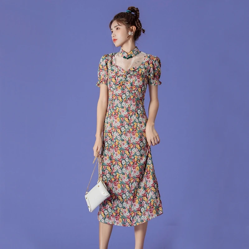 

Improved Version of Cheongsam Female 2020 Summer New Chinese Style Dress Young Girl