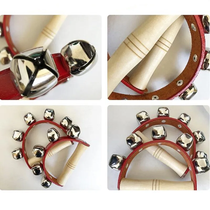 2021 Toddlers Wooden Baby Rattle Toy Musical Instruments Music Wooden Handbell Toys Baby Colorful Music Sounding Toy 5