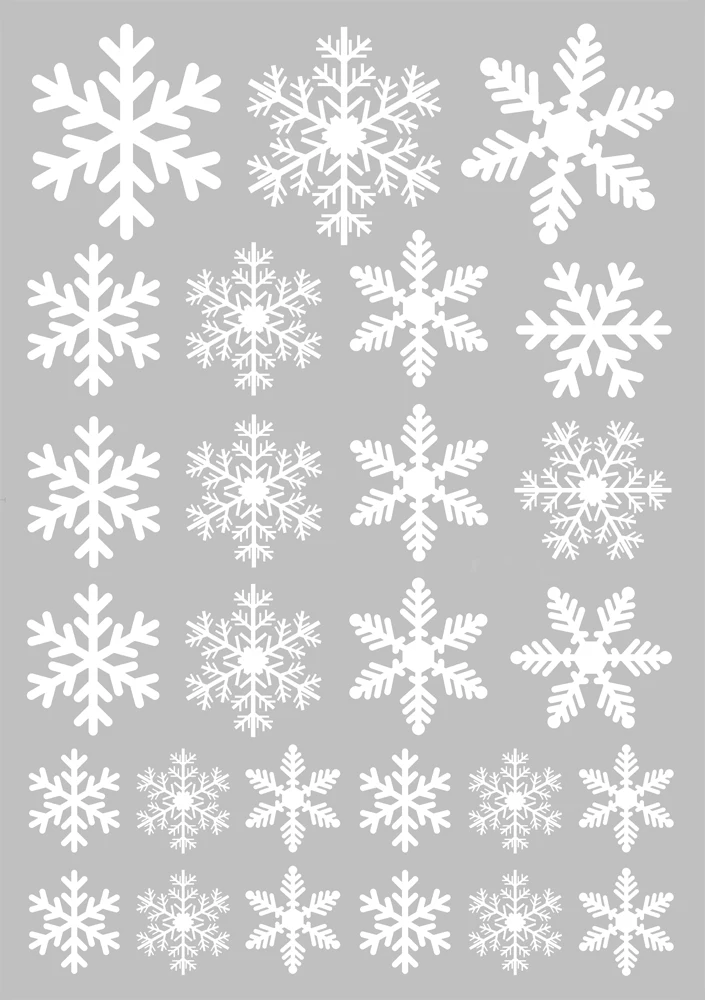 27 шт., Рождественская витрина, красная, белая, снежинка, витрина на окно, зима, стекло, окно, наклейка на стену, детская комната, домашний, новогодний стикер