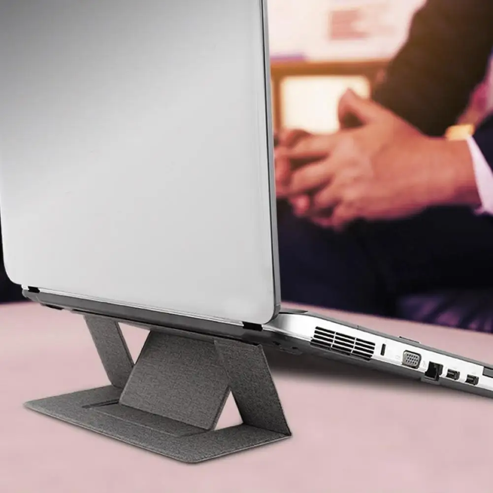 

Adjustable Stand Folding Ultra-Thin Adhesive PC Mount Support Laptop Notebook Holder Stand Cradle Office Tablet Pad Reading