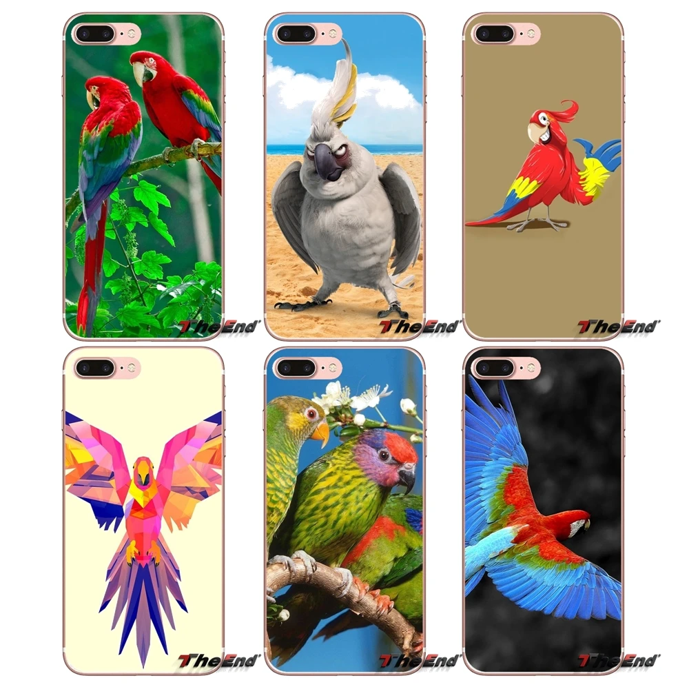 С симпатичными попугаями птица для Apple IPhone X 4 4S 5 5S SE 5C 6 6s 7 8 плюс Plus 6S iphone 8plus мягкие