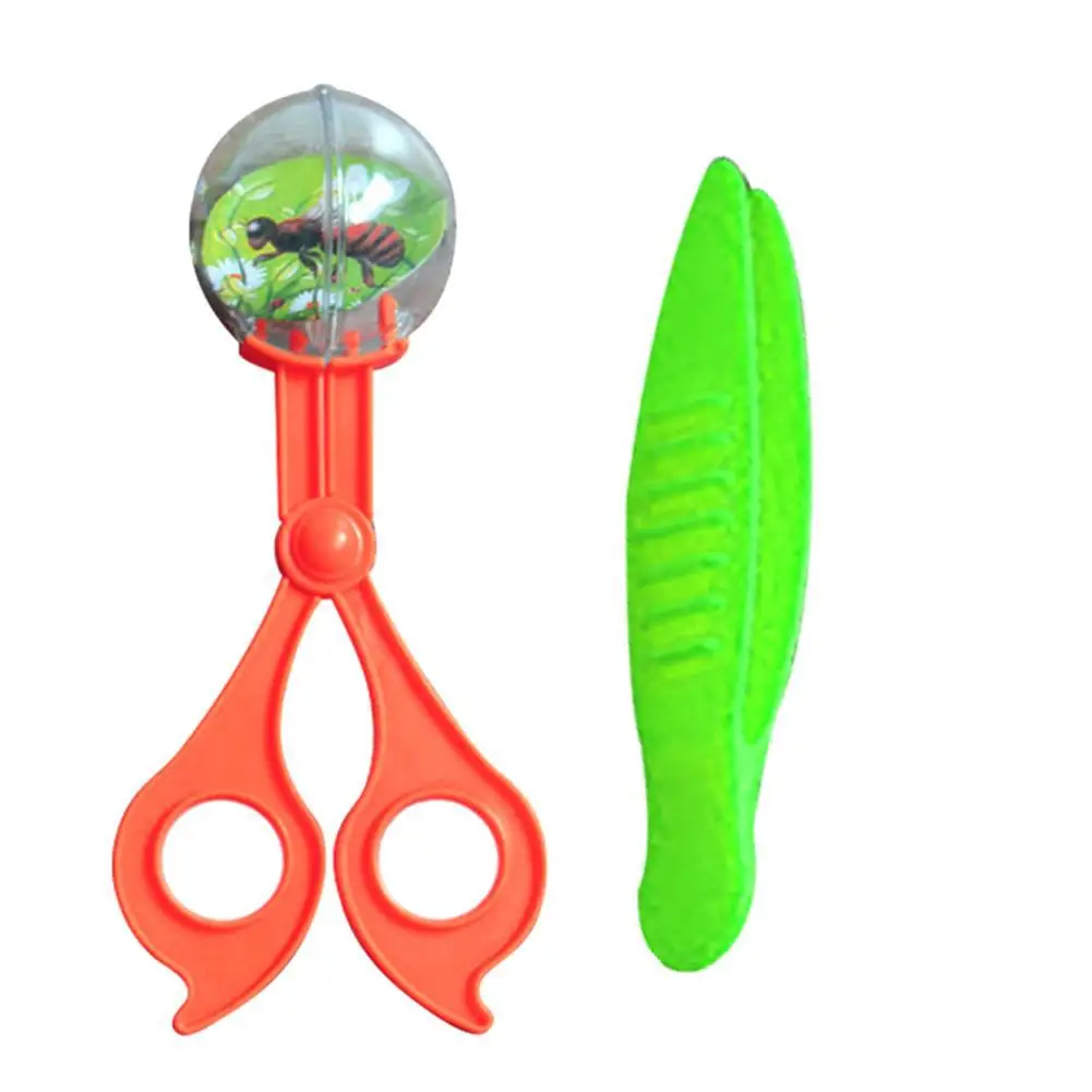 2 unids/set de bicho insecto Catcher tijeras pinzas de abrazadera de insectos portátil herramienta de limpieza de los niños juguetes para niños y niñas